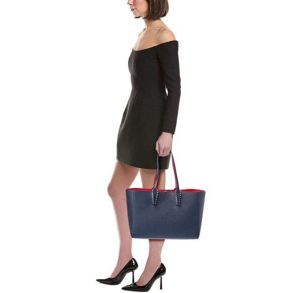 Christian Louboutin Cabata Small Leather Tote, Blue - Picture 4 of 4